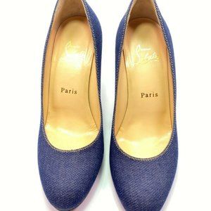 Christian Louboutin Simple Pump 85 Denim Heels 37